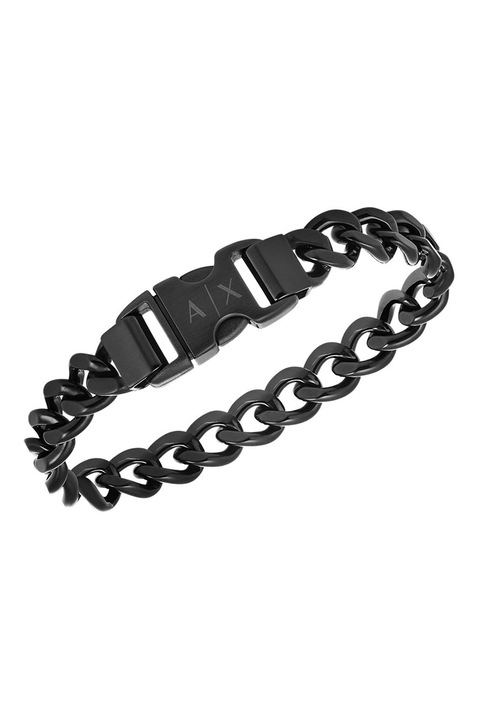 ARMANI EXCHANGE, Bratara-lant din otel inoxidabil, Negru