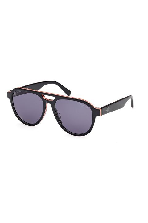 Gant, Слънчеви очила Aviator с плътен цвят, 56-16-145, Черен/Антрацитно сиво