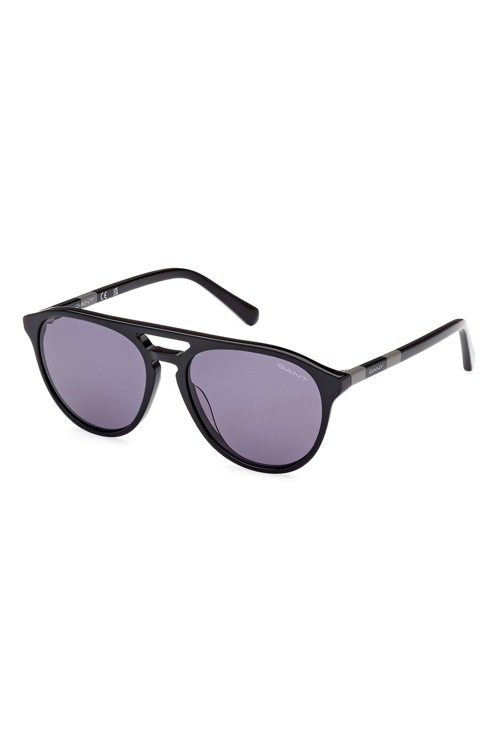 Gant, Ochelari de soare aviator cu lentile uni, Negru, Gri inchis, 54-16-145
