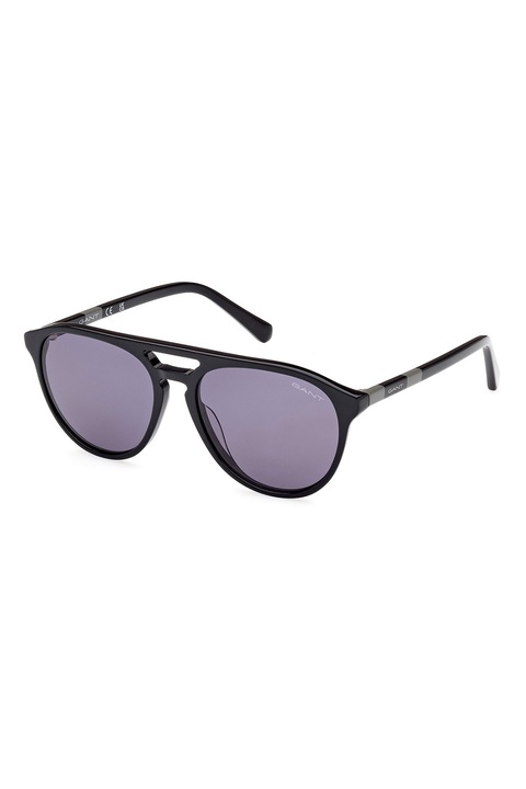 Gant, Слънчеви очила Aviator с плътен цвят, 54-16-145, Черен/Tъмносив