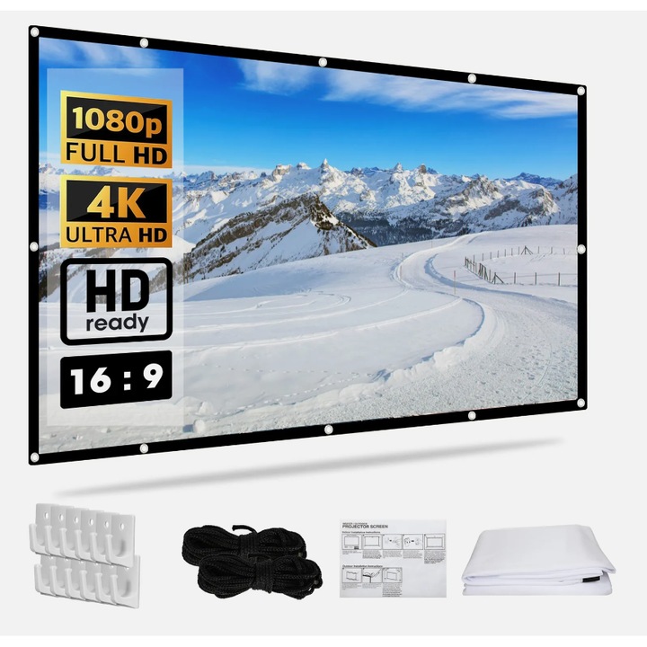 Ecran de proiectie, Enforose, 120", 16:9, anti-sifonare, alb