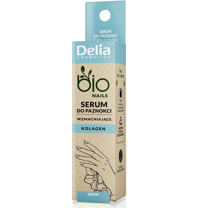 Serum pentru unghii cu colagen Delia Bio Nails 11ml, ingrijire intensa, regenerare cuticule, ulei de arbore de ceai