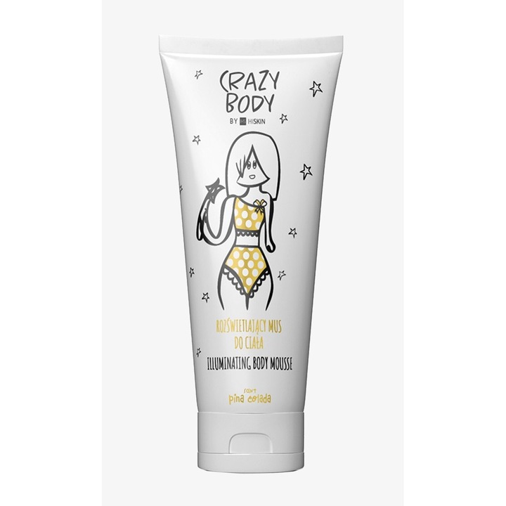 Hiskin Pina Colada világító testápoló, 250 ml, természetes olajokkal, ragyogó hatás