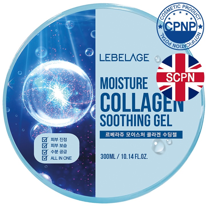 Gel hidratant Lebelage Collagen Purity 100%, 300 ml, pentru fata, corp, cu colagen, actiune calmanta, non-uleios
