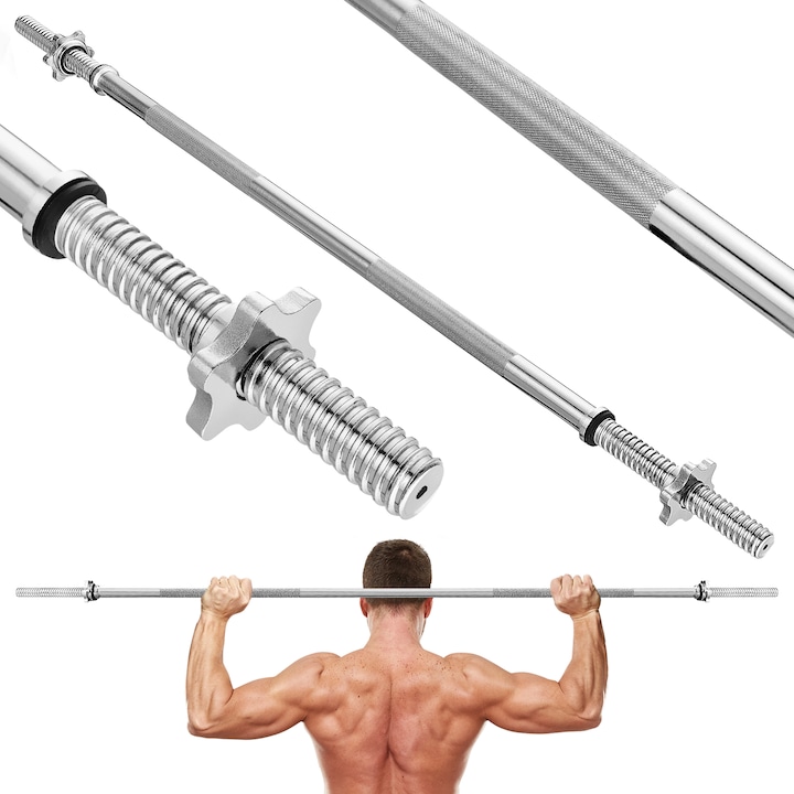 Bara de greutati, 150cm, 30mm, 7,1kg, 82kg capacitate, din otel