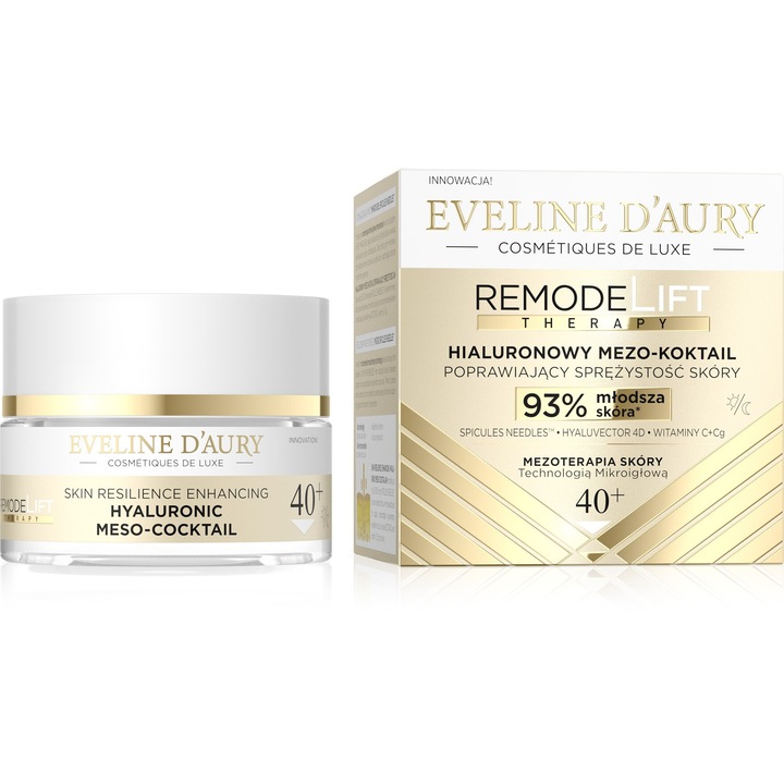Crema de fata Eveline RemodeLift Therapy, 40+, 50 ml, imbunatateste elasticitatea pielii, hidratare intensa