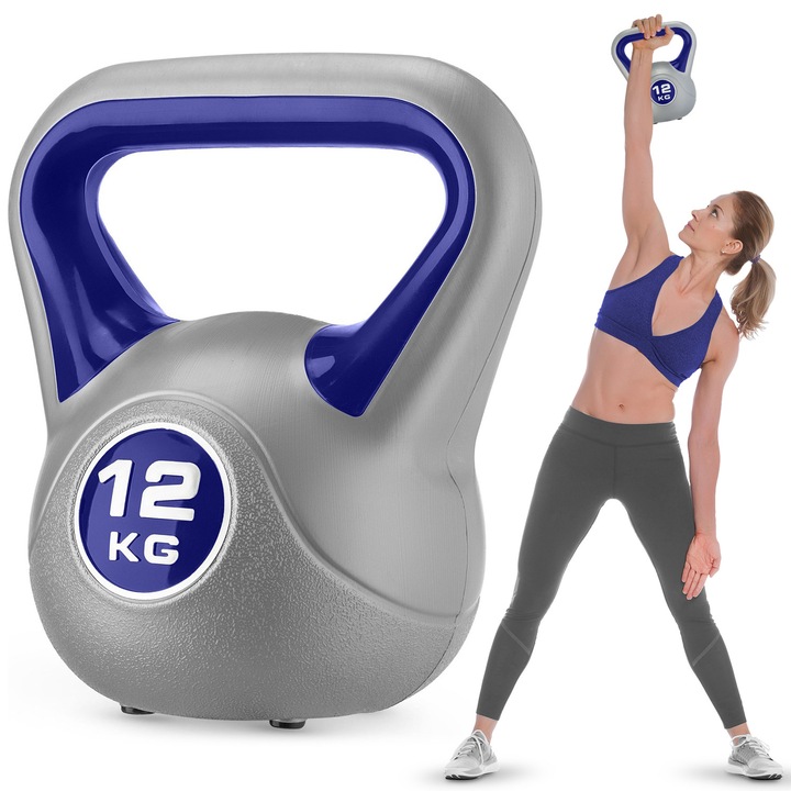 Haltera 12kg Gymtek, PCV, ergonomic, 14cm