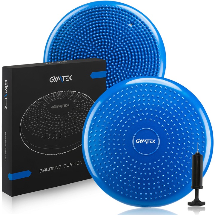 Disc balans, Gymtek, 33cm, 150kg, cu suprafata antiderapanta, set cu pompa