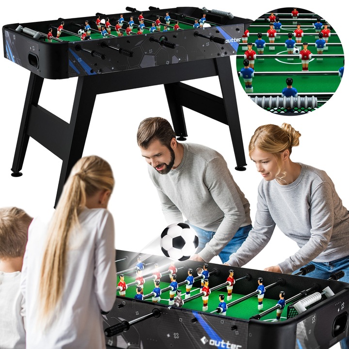 Masa de fotbal Gamma Outtec, MDF laminat, ghidaje telescopice, manuala, 121x60,5x82,5cm