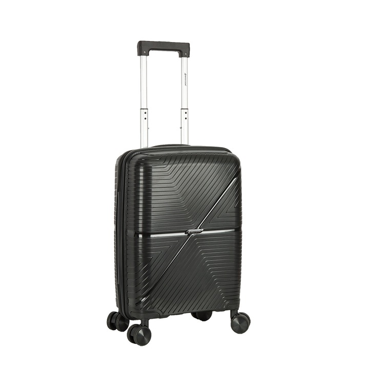 Troler cabina Madisson SW42103, polipropilena, cifru, 4 roti duble, 55 cm, negru