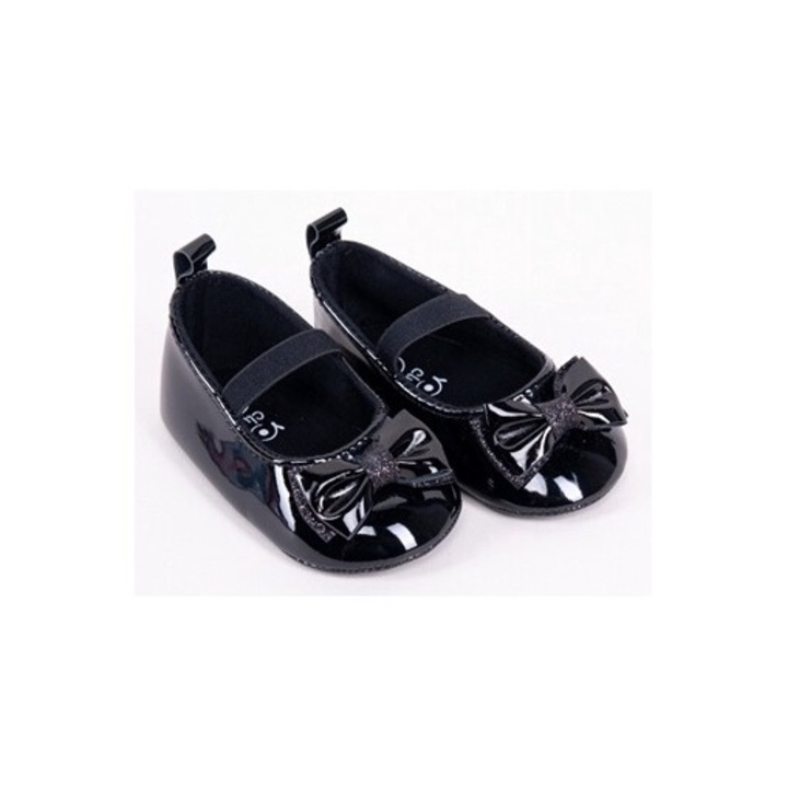Pantofi copii, negri, pantofi fete, plastic, 19-21 EU