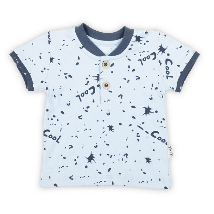 Gyermek NICOL póló, pamut, rövid ujjú, kék