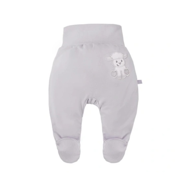 EEVI babanadrág, 50cm, szürke, pamut, hímzéssel