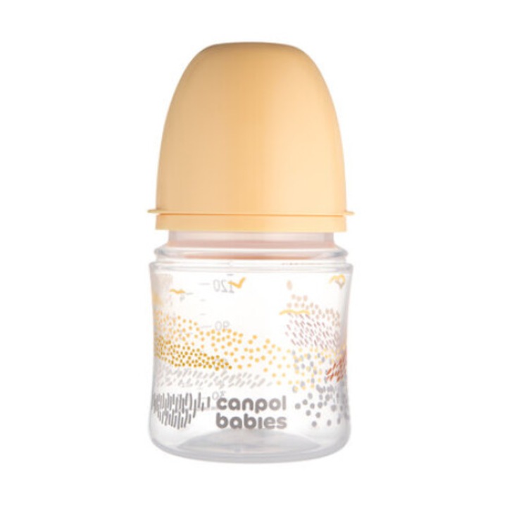 Canpol EasyStart kólika elleni flakon 120ml, hipoallergén szilikon, átlátszó, MOUNTAINS modell