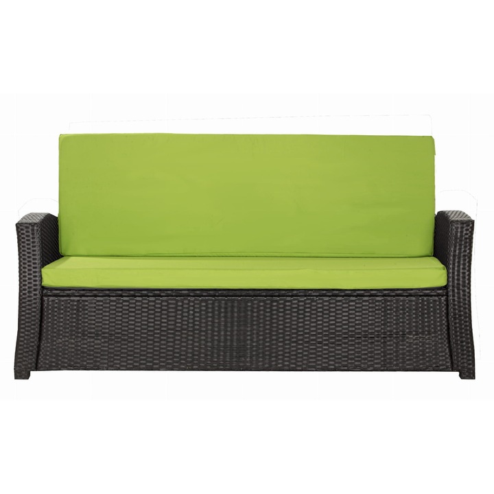 Perna canapea exterior Setgarden, 160x60cm, spatar 160x50cm, polyrattan, Verde deschis
