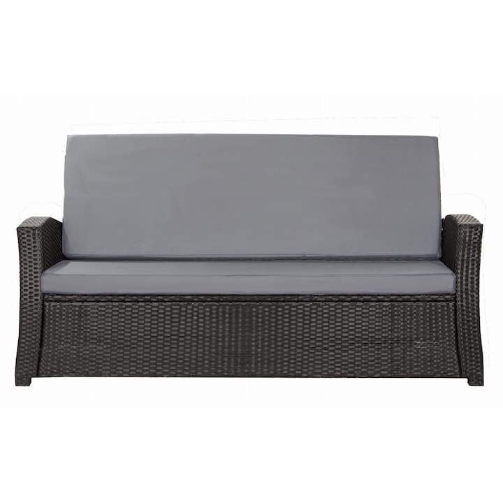 Perna canapea exterior de gradina, Setgarden, sezut 130 x 60 si spatar 130 x 50 cm, Gri deschis