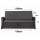 Kerti pad párna 150 x 60 x 50 cm, Kényelmes kerti párna kerti bútorokhoz polirattan Szürke
