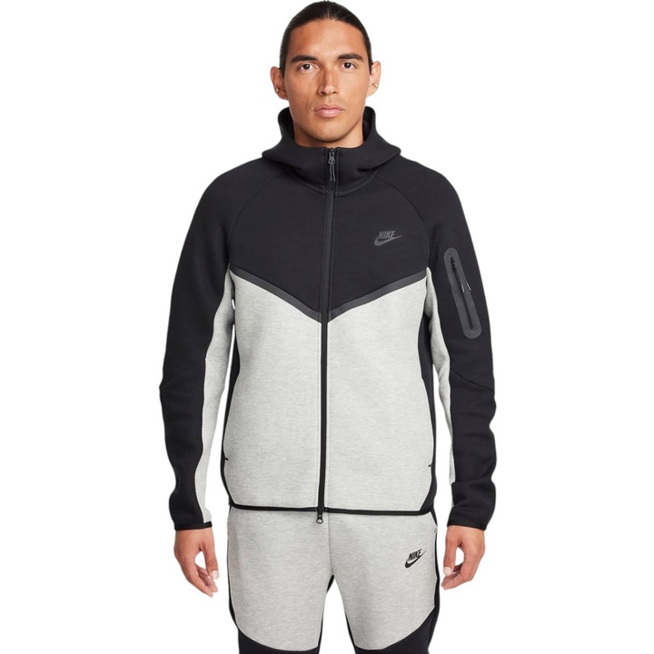 Hanorac NIKE Tech Fleece Windrunner FZ SS25 41107, Negru/Gri
