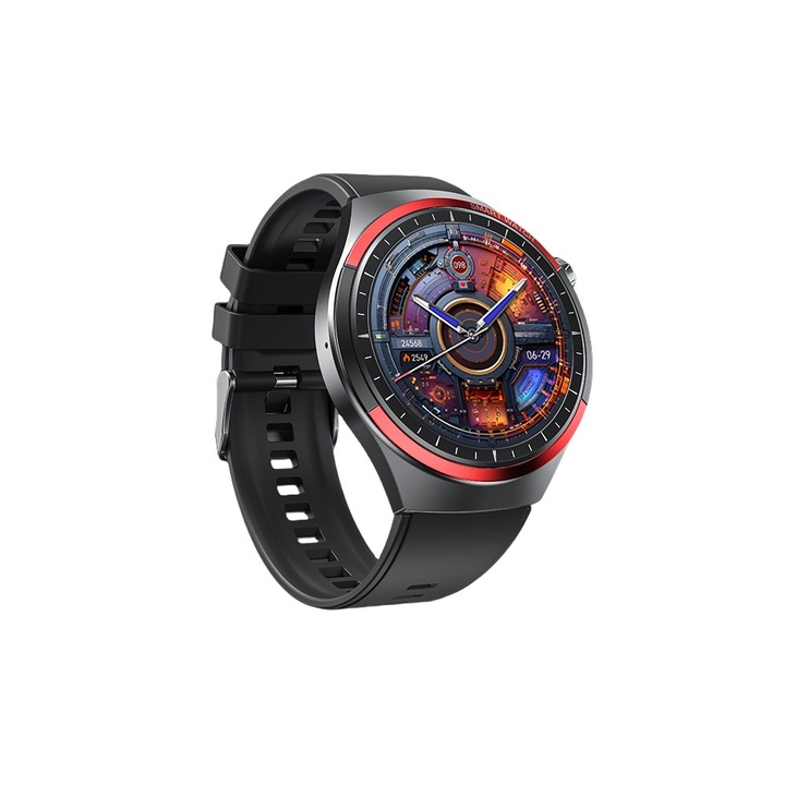 Smartwatch, ecran HD de 1,53”, Bluetooth 5.3, IP67 rezistent la apa, monitorizarea sanatatii, apeluri HD, elegant si simplu, incarcare magnetica, control tactil, negru