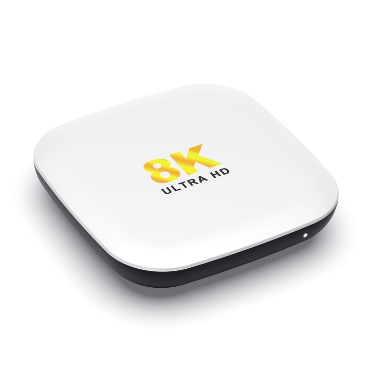 Jelelosztó, Set Top Box, 32 GB, wifi6 High konfiguráció, 8K HD, intelligens távirányító, fehér
