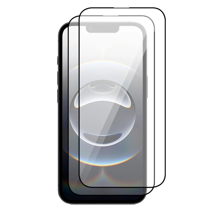 Set 2 folii protectie ecran, Sticla securizata, Transparenta, 5D, Compatibil cu iPhone 16e