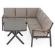 Set mobilier gradina/terasa coltar cu masa inalta, Maison Mex TREINTA, L.233.5 l.179 H.81.5 cm, antracit/gri