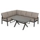 Set mobilier gradina/terasa coltar cu masa inalta, Maison Mex TREINTA, L.233.5 l.179 H.81.5 cm, antracit/gri