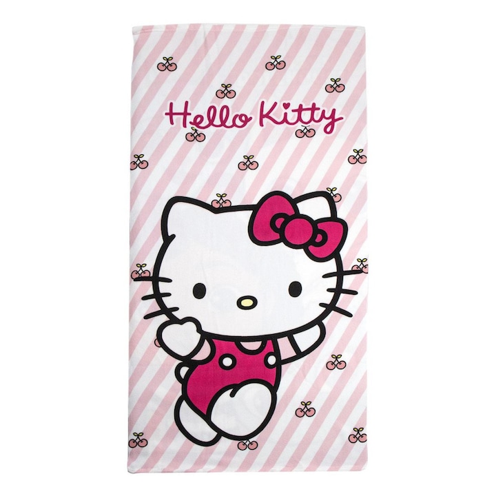 Hello Kitty Cherry хавлия за баня, плажна кърпа 70x140см (Fast Dry)