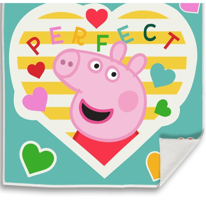 Prosop de mana Peppa Pig Perfect Magic, Prosop de fata, Prosop 30x30cm