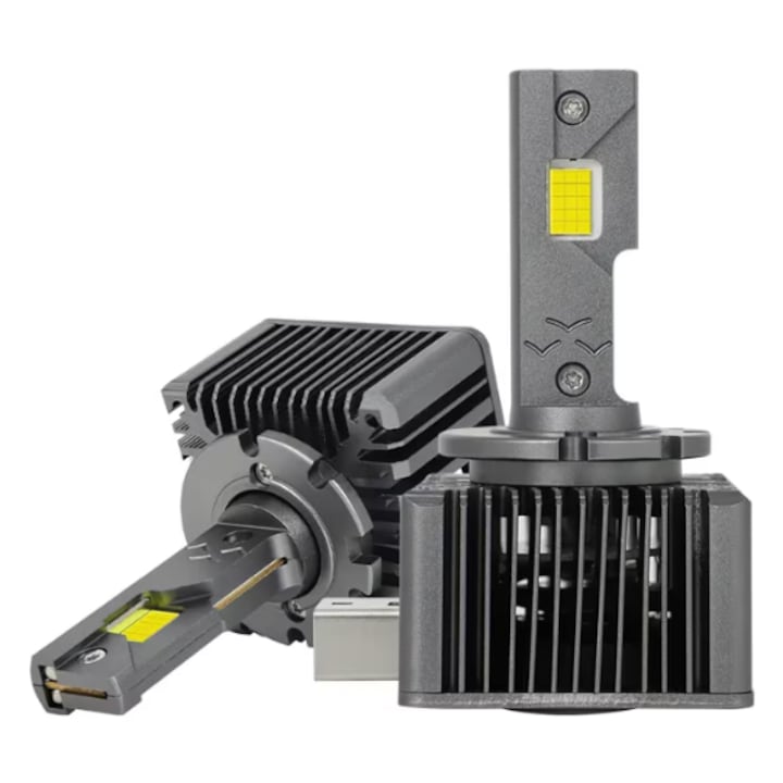 Set de 2 becuri Xenon conversie hid-led, D1S, 180W, 23.000 lm, Canbus, Miez Cupru, Radiator Aluminiu, Premium INELAG