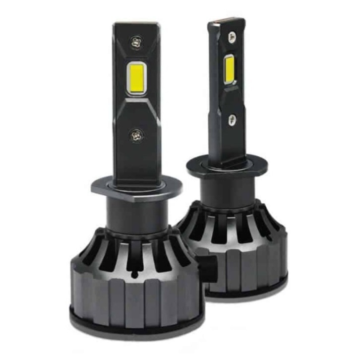 Комплект от 2 LED крушки за кола H1 Canbus 120W, V20, студено бяла светлина, 12000 лумена, без грешки, INELAG
