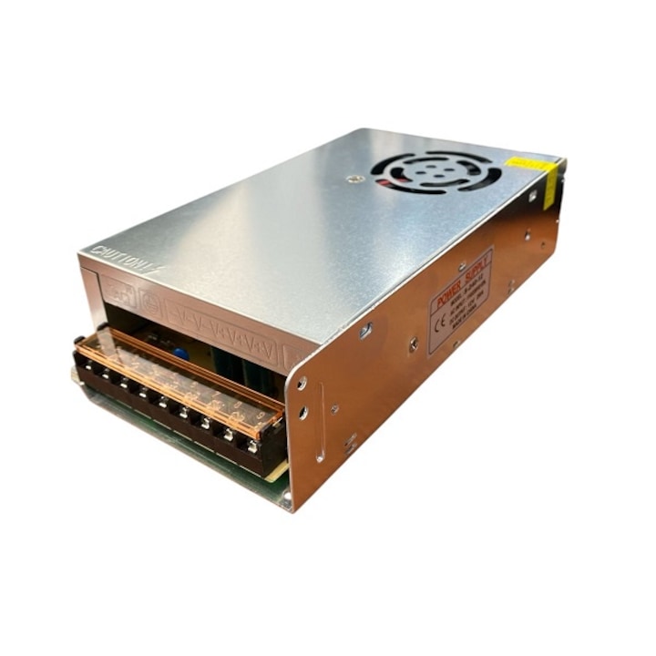 Sursa de alimentare 12V 20A metalica, 240W, pentru camere de supraveghere si banda led, modulara, Miromoto®