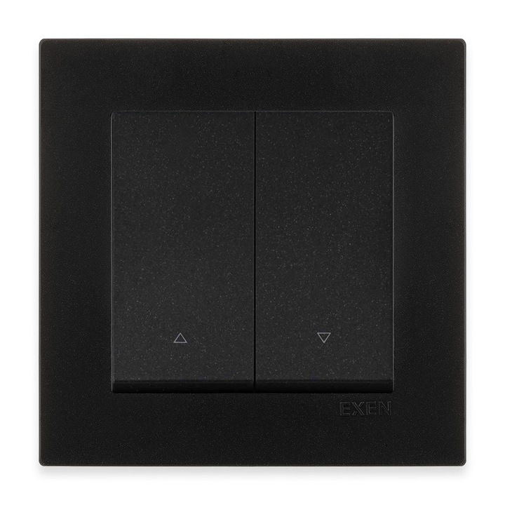 Kettős redőnycsatlakozó, fémfekete + fémfekete keret EXEN