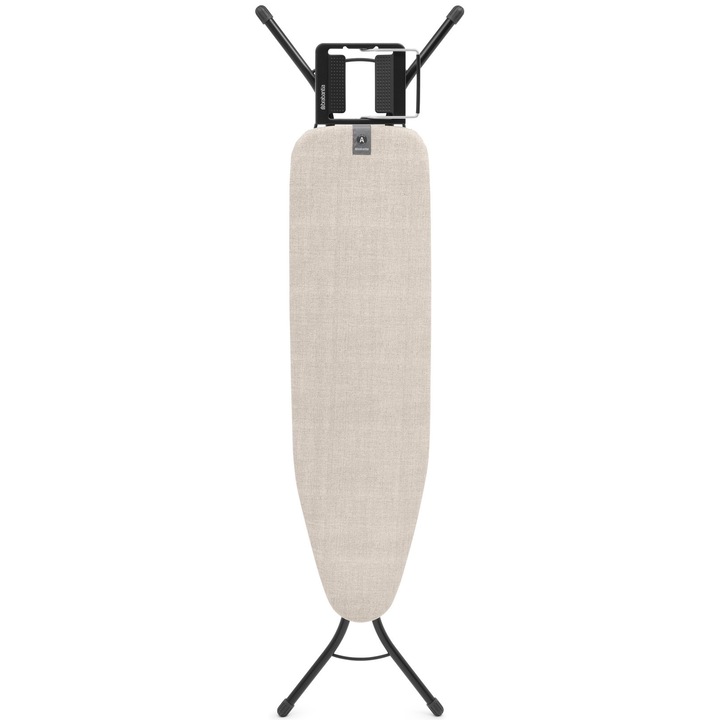 Brabantia Steam Iron Rest vasalódeszka 1100x300mm - A méret, gőzölős vasalótámasszal, D=22mm fekete váz, farmer szürke huzat - 242885
