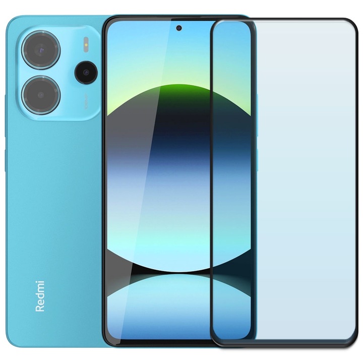 Folie din sticla securizata pentru Xiaomi Redmi Note 14 (4G), HAMSTERBOX Glass Shield, Protectie completa ecran, Full face, Aplicare rapida, Case Friendly, Transparenta