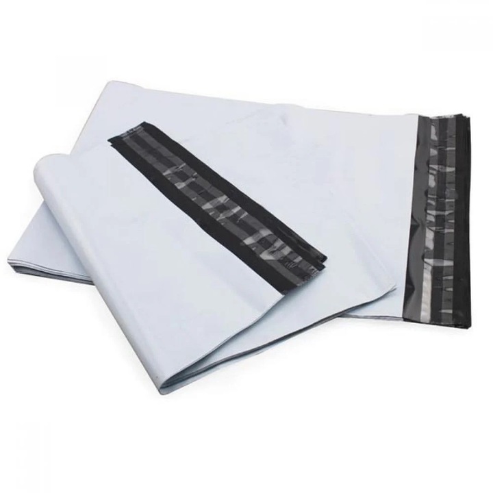 Set 50 Plicuri Curierat 350/450+50x0.05mm, Alb/Gri