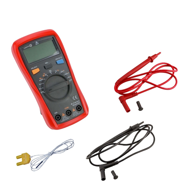 Multimetru cu senzor temperatura, digital, Lexman