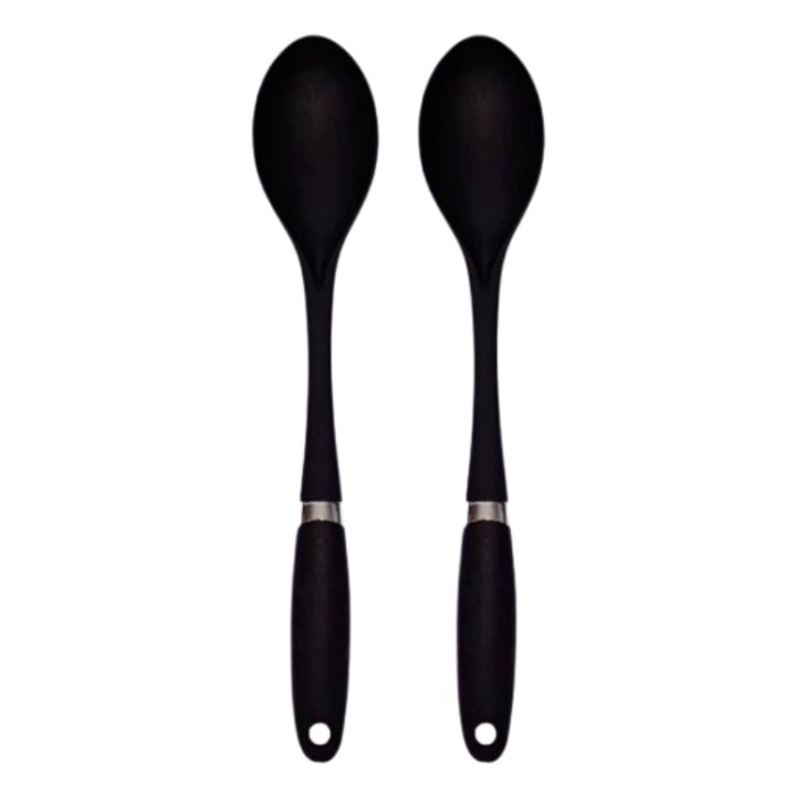 Set 2 linguri pentru sos, Pvc, Negru