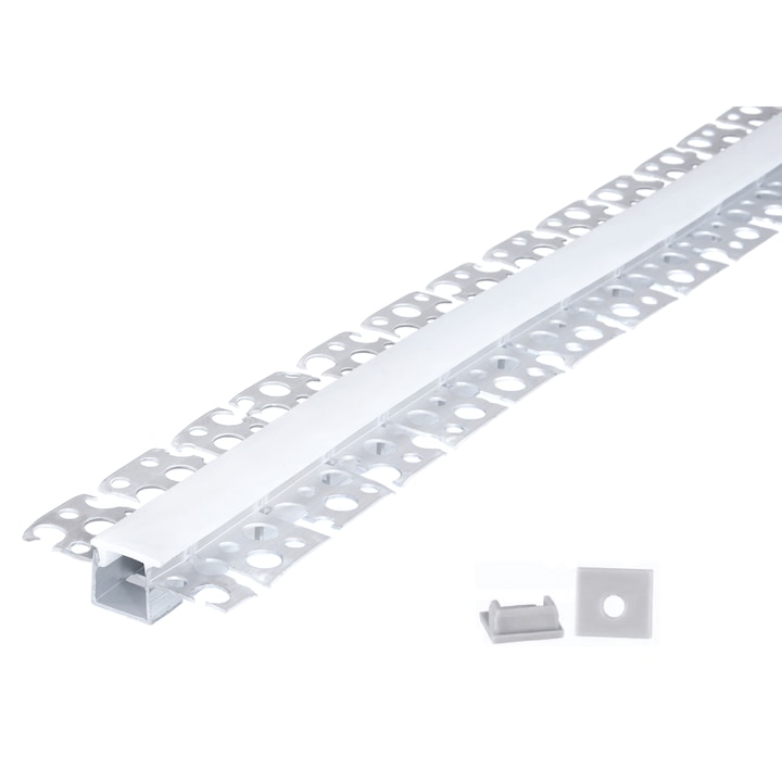 Гъвкав алуминиев профил FLEX Single за LED ленти, необработено сребро, 2м