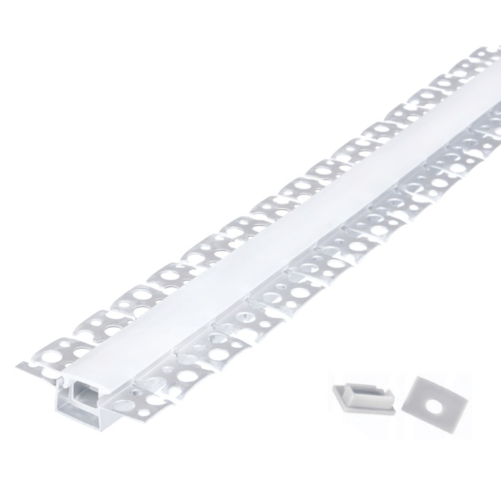 Гъвкав алуминиев профил FLEX Dual за LED лента - необработено сребро - 2м