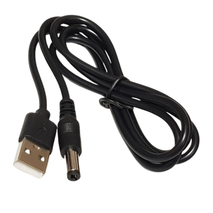 Cablu alimentare USB la DC 5, 5 mm x 2, 1 mm, 100 cm, negru, Nafpro