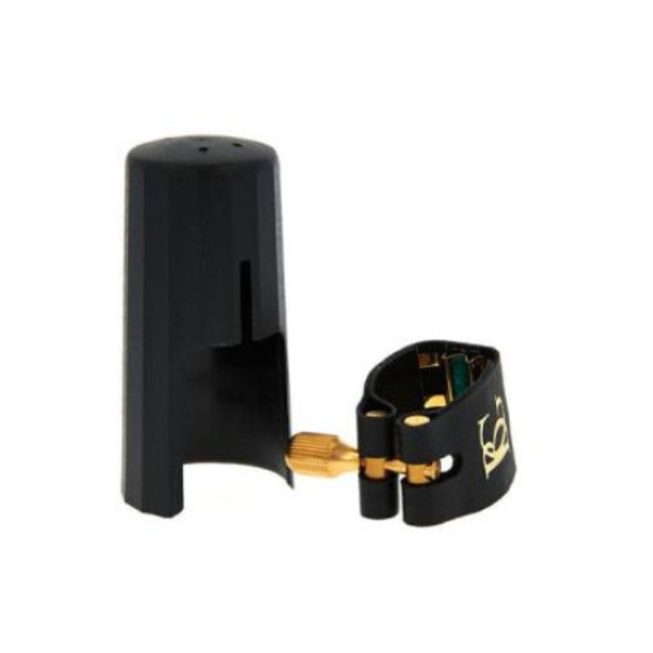 Brățară de legătură BG L12 SR pentru saxofon alto, piele naturală, plastic, inserții din alamă placată cu aur