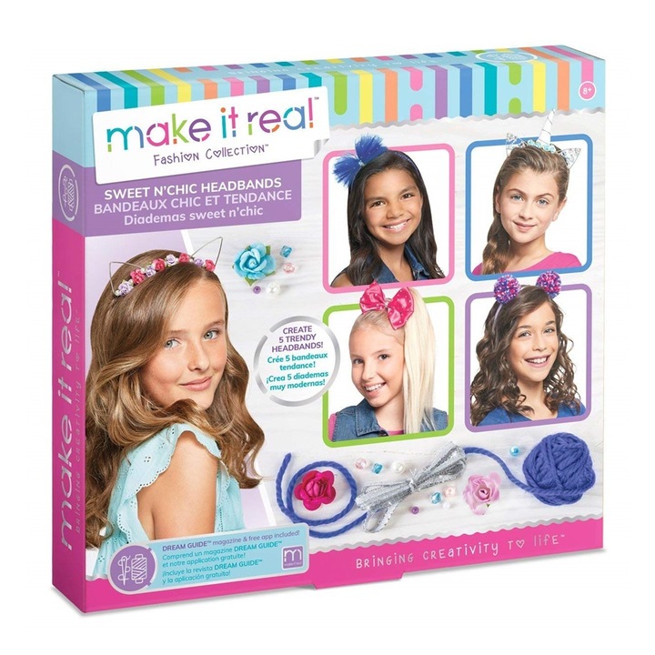 Set de creare bentite personalizate, multicolor, 140 de accesorii, Make it Real 1404