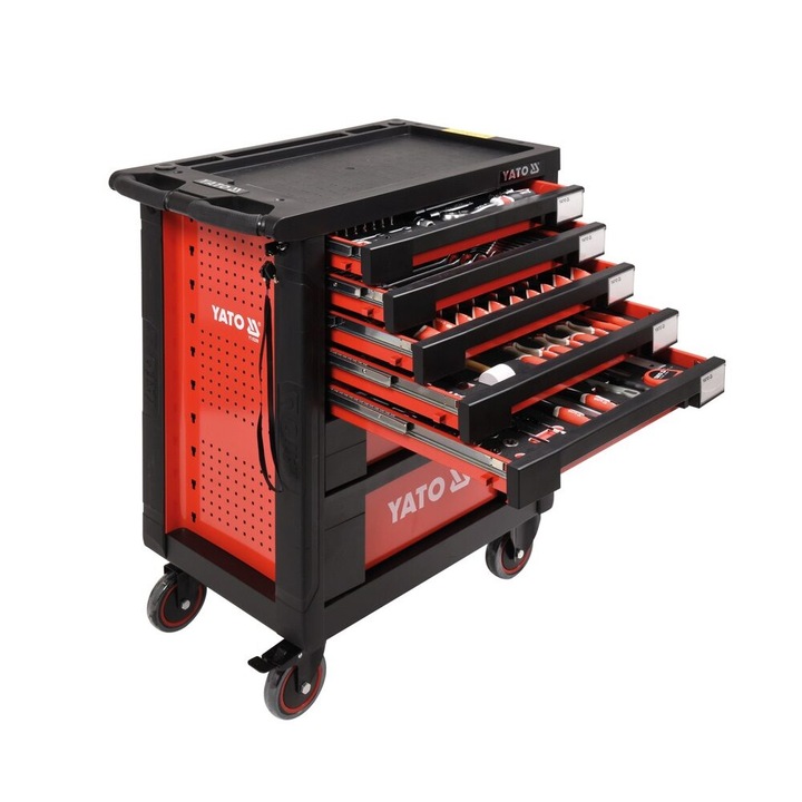 Шкаф за инструменти със 7 чекмеджета и 211 части, стомана, 980x770x462 mm