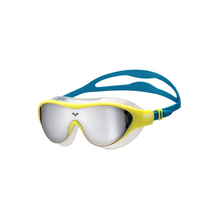 Ochelari de inot Arena The One Junior, masca, anti-fog, lustruiti, albastru, 6-12 ani