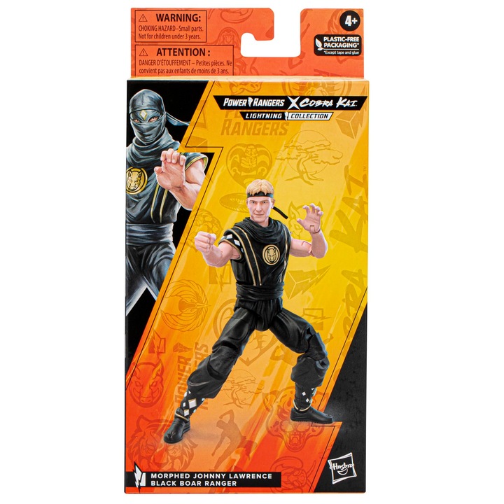 Figurina Hasbro Power Rangers x Cobra Kai Lightning Collection transformat Johnny Lawrence Black Boar Ranger 6"