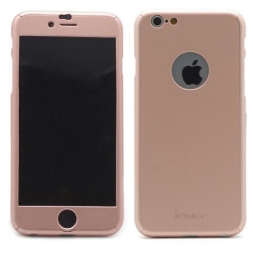 Husa IPAKY 360grade pentru APPLE IPHONE 6 6S ROSE ROZ + folie protectie inclusa