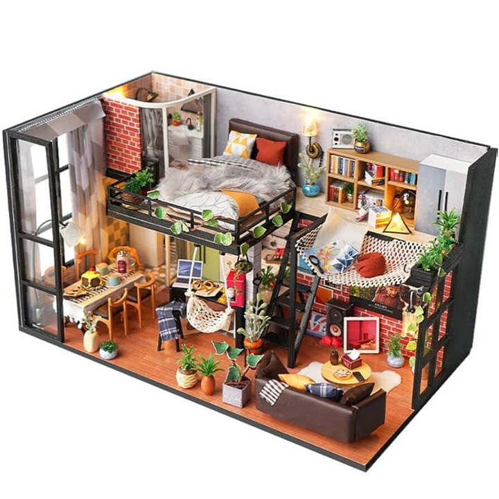 Миниатюрна къща Habarri Направи си сам, 30x17x16,5 см, многоцветна, за деца 8+