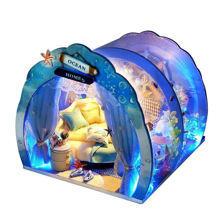 Миниатюрна къща Habarri - Подводен свят на русалките, 14,5 см, многоцветна