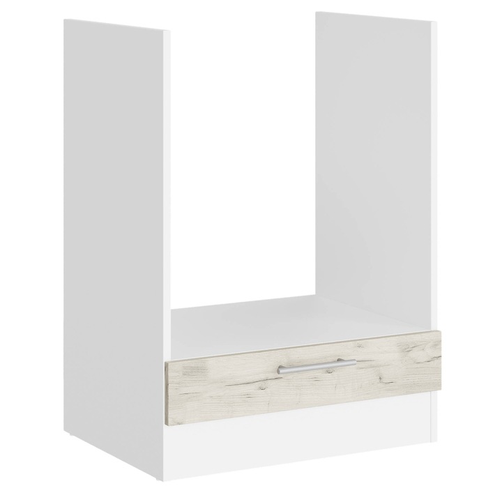 Corp pentru cuptor incorporabil cu usa, ECO 600, Everest Mebel, 60 x 82 x 46 cm, Alb/Kraft stejar alb